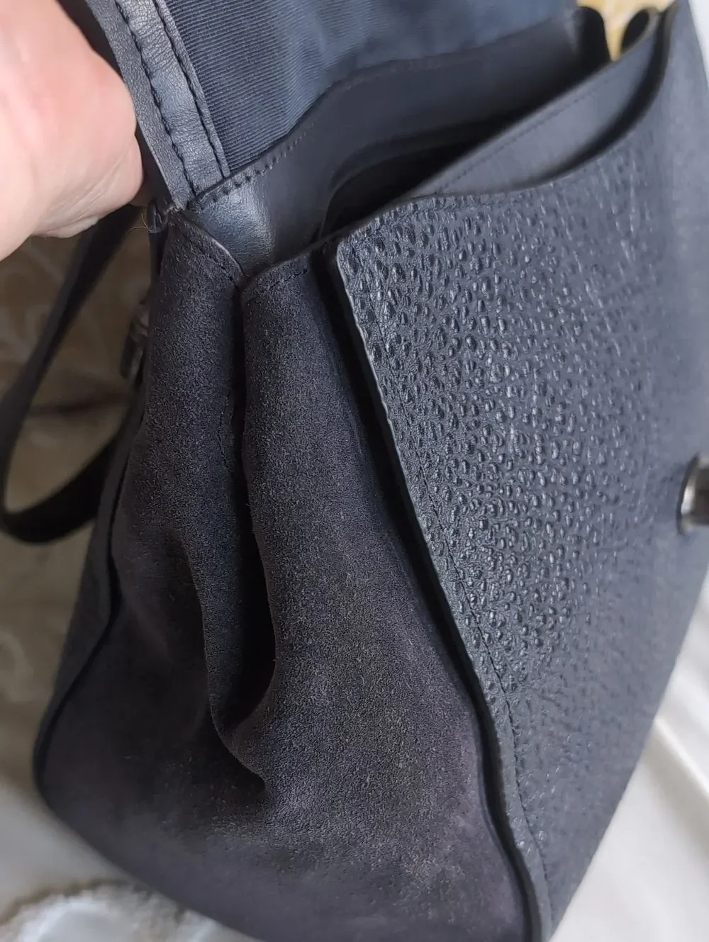 COACH Faye Slate  Embossed Buffalo Refined Calf Leather Top Handle/Crossbody Bag